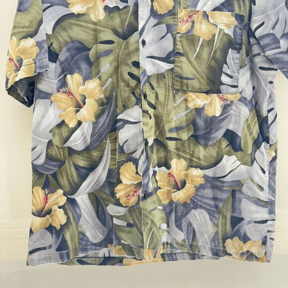 Vintage Norman James Button Up Hawaiian Camp Shirt Aloha Floral All Over L - Picture 3 of 5
